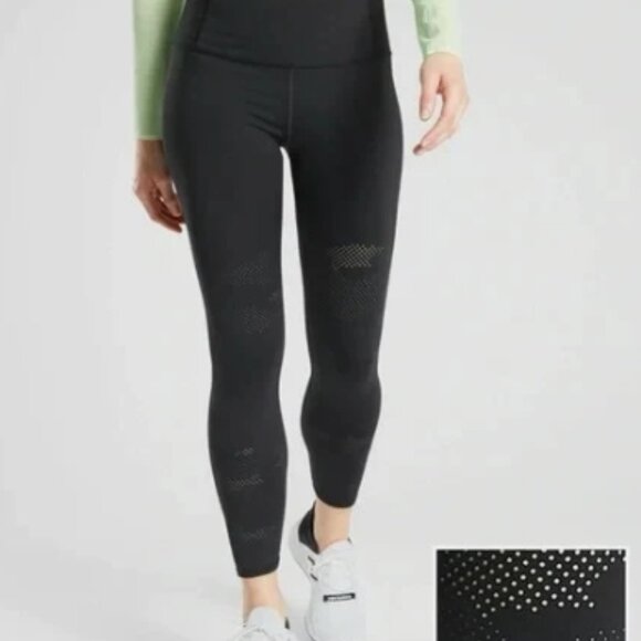 Athleta Persistence Laser Cut 7/8 Tight Womens Small Black - Picture 1 of 15